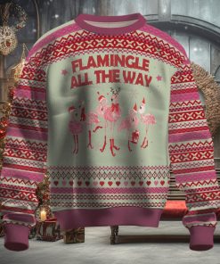 Flamingo All The Way Ugly Christmas Sweater