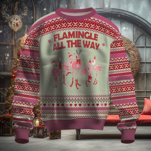 Flamingo All The Way Ugly Christmas Sweater