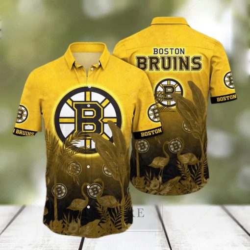 Flamingo Aloha NHL Boston Bruins Hawaiian Shirt Beach Gift For Him