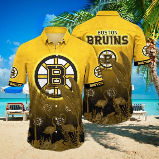 Flamingo Aloha NHL Boston Bruins Hawaiian Shirt Beach Gift For Him