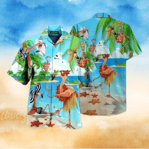 Flamingo Beach Day Flamingo Hawaiian T Shirt For Men Women  Aloha Shirt  Hawaiian Beach Short