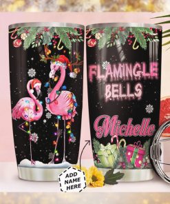 Flamingo Christmas Personalized Tumbler