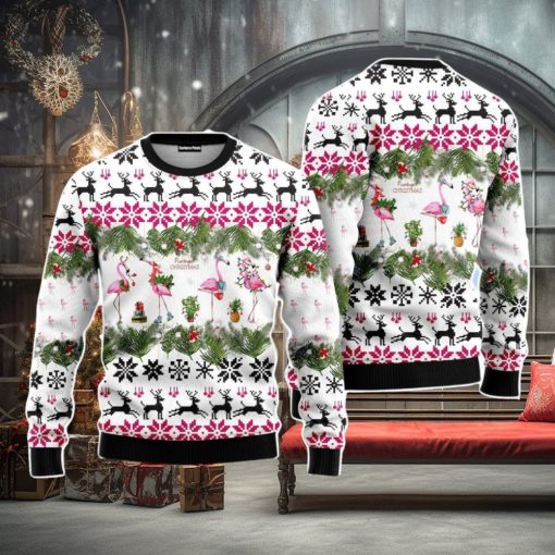 Flamingo Christmas Unisex Ugly Sweater For Men Women