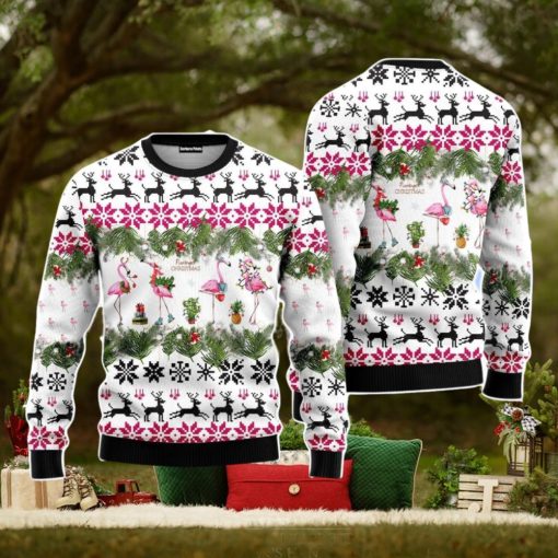 Flamingo Christmas Unisex Ugly Sweater For Men Women