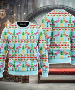 Flamingo Flamingle All The Way Pattern Christmas Unisex Ugly Sweater
