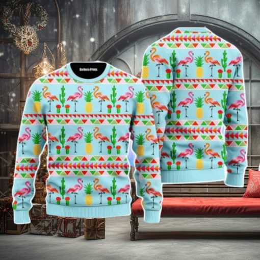 Flamingo Flamingle All The Way Pattern Christmas Unisex Ugly Sweater