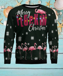 Flamingo Merry Flockin Christmas Ugly Christmas Sweater