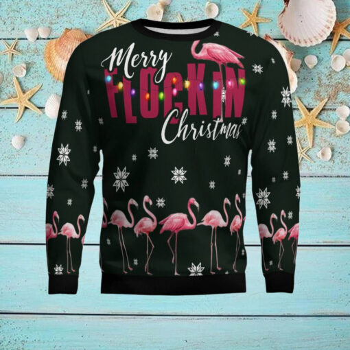 Flamingo Merry Flockin Christmas Ugly Christmas Sweater