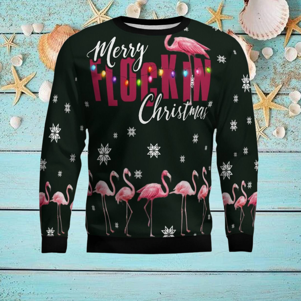 Flamingo Merry Flockin Christmas Ugly Christmas Sweater Flamingo Merry Flockin Christmas Ugly Christmas Sweater