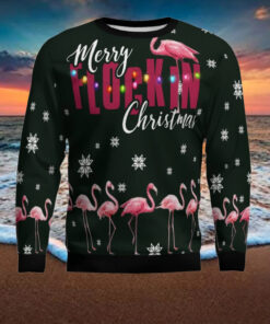 Flamingo Merry Flockin Christmas Ugly Christmas Sweater