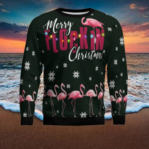 Flamingo Merry Flockin Christmas Ugly Christmas Sweater