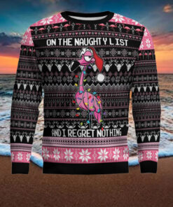 Flamingo Naughty List Ugly Christmas Sweater