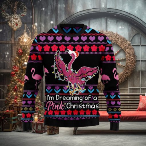 Flamingo Pink Ugly Christmas Sweater For Men And Women
