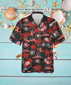 Flamingo Play With Georgia Bulldogs Hawaiian Shirt All Over Print Gift Summer