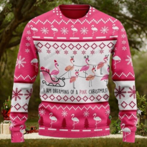 Flamingo Sleigh I’m Dreaming Of A Pink Ugly Sweater
