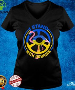 Flamingo Sunflower Ukrainian Flag I Stand With Ukraine Peace T Shirt