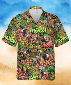 Flamingo Tropical Hawaiian Shirt for Men Women Tropical Pattern Hawaiian Shirt