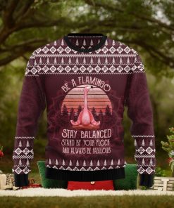 Flamingo Yoga Mittens Ugly Christmas Sweater Gift Men Women