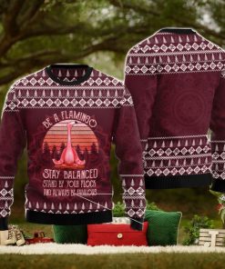 Flamingo Yoga Ugly Christmas Sweater AOP All Over Printed Sweater