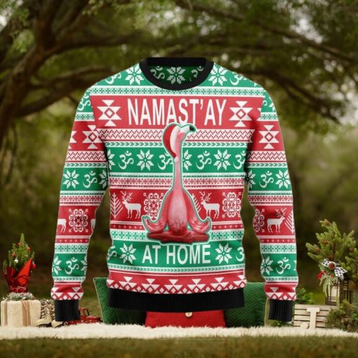 Flamingo Yoga Ugly Sweater Gift For Christmas