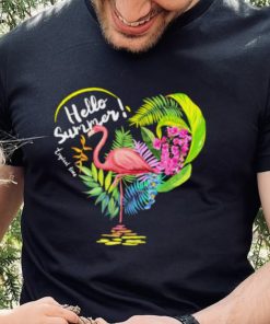 Flamingo hello summer tropical time heart shirt