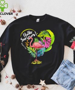 Flamingo hello summer tropical time heart shirt