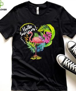 Flamingo hello summer tropical time heart shirt