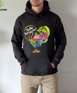 Flamingo hello summer tropical time heart shirt