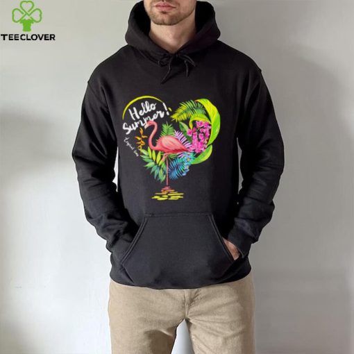 Flamingo hello summer tropical time heart shirt