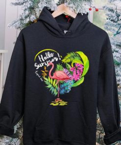Flamingo hello summer tropical time heart shirt
