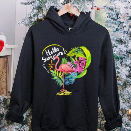 Flamingo hello summer tropical time heart shirt
