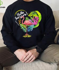 Flamingo hello summer tropical time heart shirt
