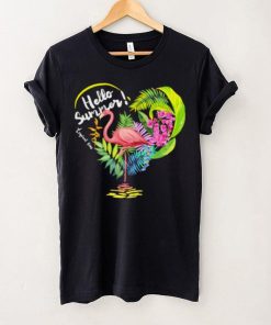 Flamingo hello summer tropical time heart shirt