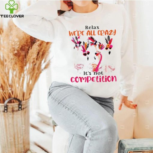 Flamingo we are all crazy it’s not competition shirt