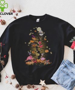 Flamingos tree happy Halloween shirt