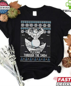 Flexing Through The Snow gym ugly christmas shirt