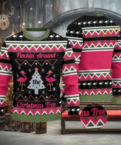 Flockin Around The Christmas Tree Flamingo Family Christmas Sweater