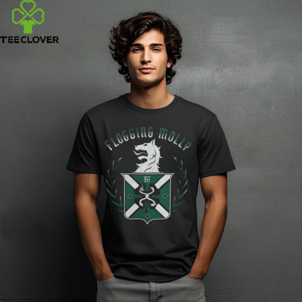 Flogging Molly Merch Wolf Crest Shirt Flogging Molly Merch Wolf Crest Shirt