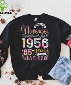 Floral 65 Birthday Made in November 1956 65 Years Old T Shirt