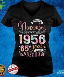 Floral 65 Birthday Made in November 1956 65 Years Old T Shirt