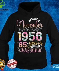 Floral 65 Birthday Made in November 1956 65 Years Old T Shirt