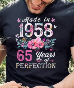 Floral 65th birthday gifts for women, Best of 1958 Birthday T Shirt