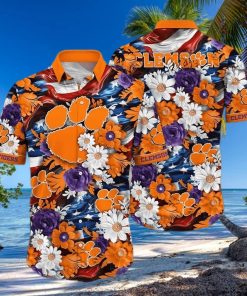 Floral Aloha NCAA Clemson Tigers Hawaiian Shirt Gift For Beach Lovers