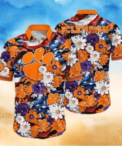 Floral Aloha NCAA Clemson Tigers Hawaiian Shirt Gift For Beach Lovers