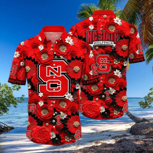 Floral Aloha NCAA NC State Wolfpack Hawaiian Shirt Gift For Beach Trip