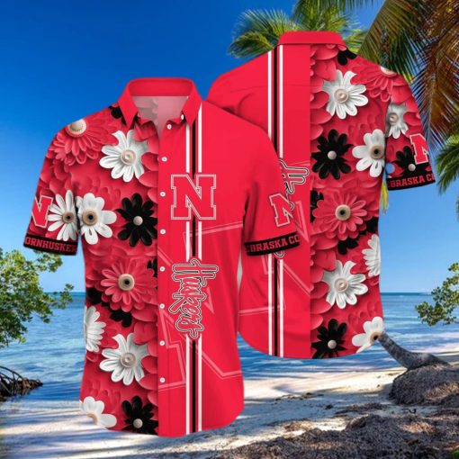 Floral Aloha NCAA Nebraska Cornhuskers Hawaiian Shirt Practical Beach Gift