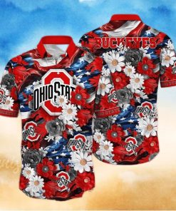 Floral Aloha NCAA Ohio State Buckeyes Hawaiian Shirt Beach Gift For Friend