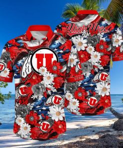 Floral Aloha NCAA Utah Utes Hawaiian Shirt Independence Day Summer Holiday Gift