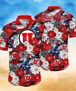 Floral Aloha NCAA Utah Utes Hawaiian Shirt Independence Day Summer Holiday Gift