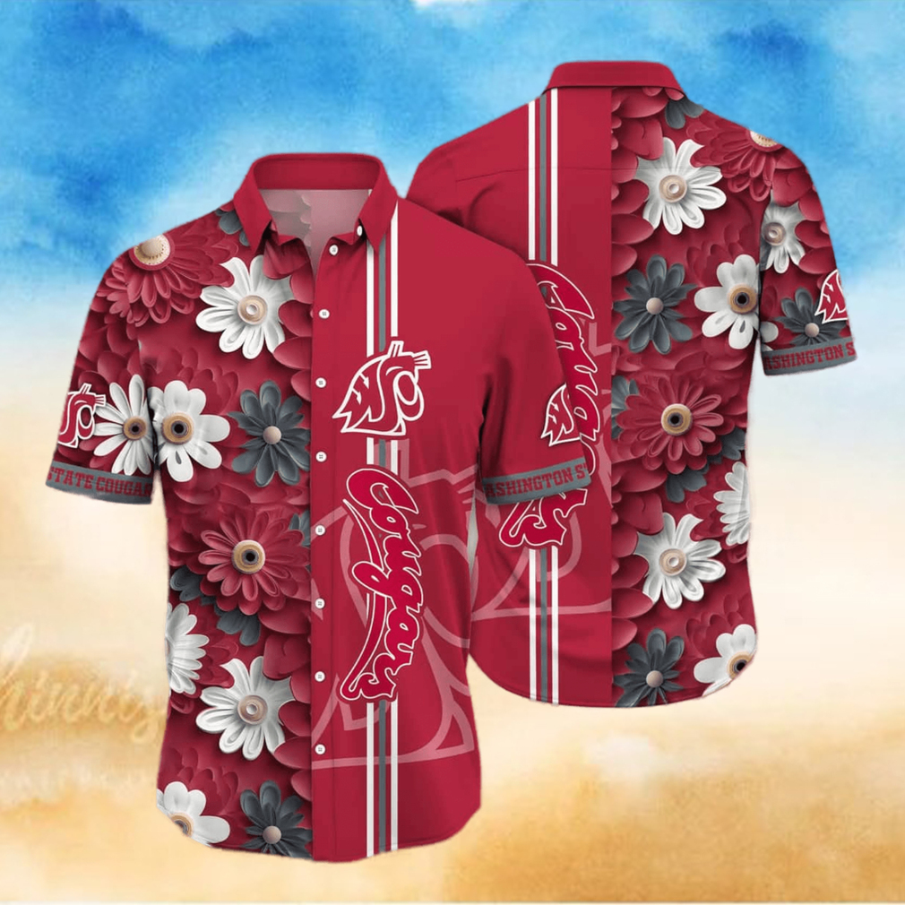 Floral Aloha NCAA Washington State Cougars Hawaiian Shirt Beach Gift For Him Floral Aloha NCAA Washington State Cougars Hawaiian Shirt Beach Gift For Him